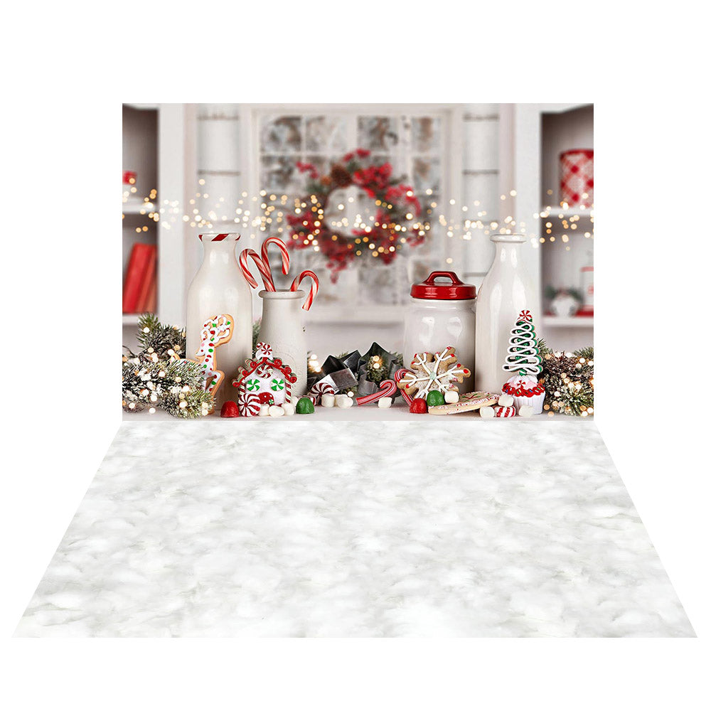 Avezano Christmas Bottle On Table 2 pcs Set Backdrop-AVEZANO
